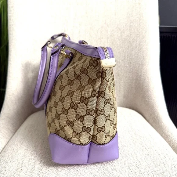 Authentic Gucci tote bag brown monogram canvas purple leather - Picture 8 of 16